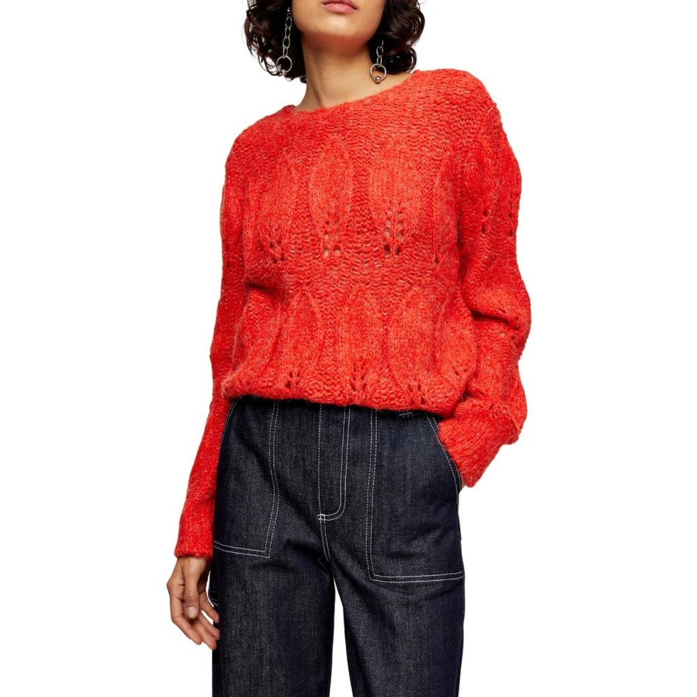 TOPSHOP Petal Pointelle Sweater
